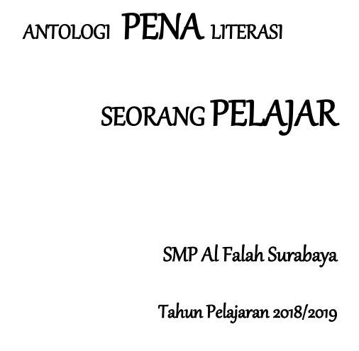 Antologi Pena Literasi  Soerang Pelajar