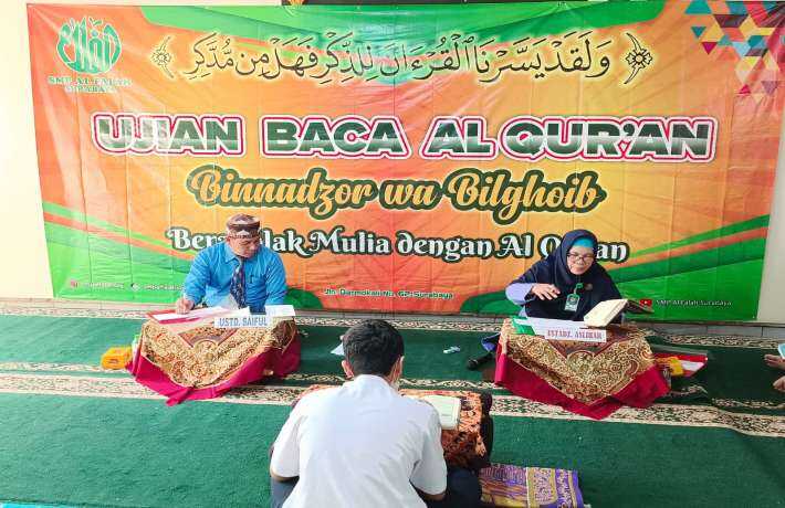 Ujian Baca Al Qur'an Binnadzor dan Bil Ghoib di SMP Al Falah Surabaya