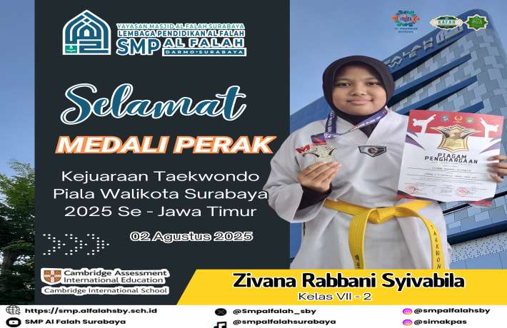 Medali Perak Kejuaraan Taekwondo Piala Walikota Surabaya 2025 Se - Jawa Timur