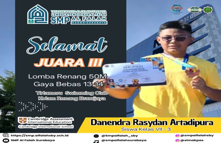 Juara 3  Lomba Renang 50M  Gaya Bebas 13-14