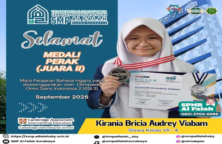 Peraih Medali Perak (Juara II) Mata Pelajaran Bahasa Inggris